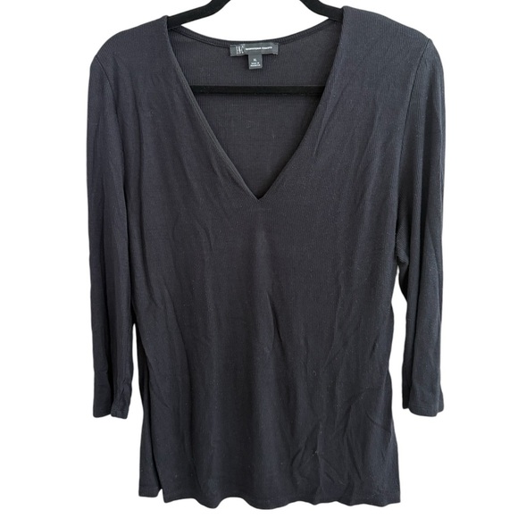 INC black ribbed v-neck lightweight sweater size XLarge - Picture 7 of 7